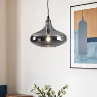 LumenXL Suspension Trinidad 1 lumière avec verre fumé - variante 1