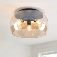 LumenXL Plafonnier en verre ambré, 3 lumières - Selin