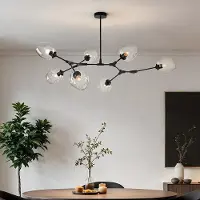 LumenXL Suspension design 7 lumières en noir avec verre transparent - Philip