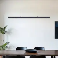 LumenXL Lampe suspendue noire minimaliste André avec motif bois - 3 niveaux de gradation