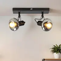 LumenXL Plafonnier avec verre gris fumé, 2 lumières - Seppe