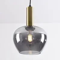 LumenXL Lampe suspendue Ischa en forme de pomme verre fumé - or