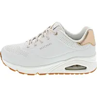 SKECHERS Baskets basses 'Uno' or rose / blanc