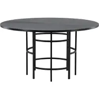 Ebuy24 Copenhagen table de salle à manger Ø140cm noir.