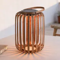 LumenXL Lanterne solaire Solari aspect bambou - rechargeable et dimmable