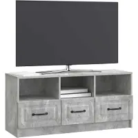 vidaXL Meuble TV , gris béton, 102 x 34,5 x 47 cm, aggloméré