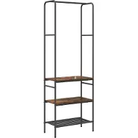 vidaXL Portant à vêtements avec étagères Chêne fumé 60 x 30 x 171 cm