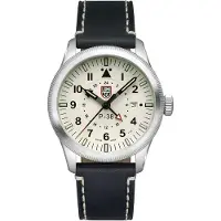 Luminox XA.9527 Air Pilot P-38 Lightning GMT beige noir cuir hommes Montre NOUVELLE