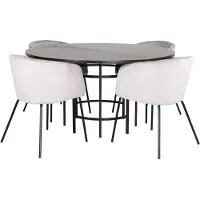 Ebuy24 Copenhagen ensemble table, table marron et 4 Berit chaises Velours gris.