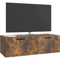 vidaXL Meuble TV mural en chêne fumé 98 x 41 x 30 cm