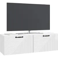 vidaXL Meuble TV mural , blanc brillant, 98 x 31 x 30 cm