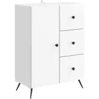 vidaXL Buffet blanc brillant 66 x 34,5 x 90 cm en aggloméré
