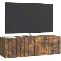 vidaXL Meuble TV mural, 98 x 31 x 30 cm, imitation chêne fumé
