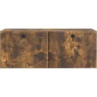 vidaXL Meuble TV mural 78,5 x 31 x 30 cm, chêne fumé