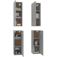 vidaXL Armoires TV 4 pcs. Gris Sonoma 30,5x30x90 cm Matériau dérivé du bois