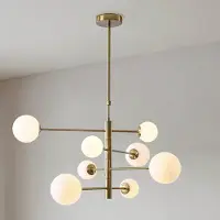 LumenXL Plafonnier Oito bronze avec verre blanc laiteux, 8 lumières