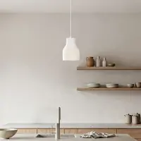 LumenXL Lampe suspendue minimaliste Haru Ø18 cm dans le style Wabi Sabi - motif en pierre blanche
