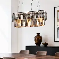 LumenXL Suspension luxueuse à 3 lumières Kristo avec verre cristal fumé