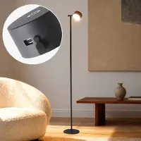 LumenXL Lampadaire noir avec liseuse amovible - Zinc