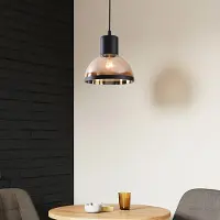 LumenXL Lampe suspendue classique avec verre noir et ambré - Paris