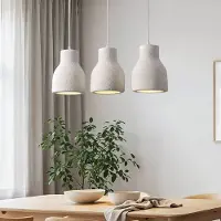 LumenXL Lampe suspendue Wabi Sabi Hikari avec abat-jour blanc à 3 lumières