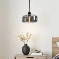 LumenXL Suspension contemporaine Abat-jour avec une touche moderne - verre fumé