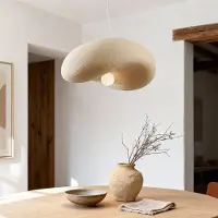 LumenXL Suspension Wabi Sabi Kawa avec effet pierre beige sable - 60 x 55 cm