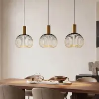 LumenXL Suspension Nobles à 3 lumières - métal noir et or