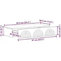 vidaXL Table d'appoint murale, 87,5 x 34,5 x 17 cm, en panneaux de particules