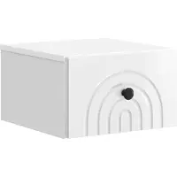 vidaXL Cabinet de chevet mural Blanc brillant 33 x 34,5 x 20 cm
