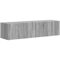 vidaXL : Meuble mural pour télévision, 2 pièces, bois imitation chêne Sonoma