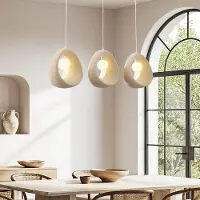 LumenXL Lampe suspendue contemporaine Wabi Sabi Akao avec 3 points lumineux, sources lumineuses incluses
