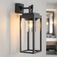 LumenXL Applique 1 lumière pour salle de bain Cristiano - anthracite avec abat-jour transparent