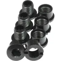 Race Face 4 Bolt+4 Nut Hex Aluminium Pack Boulons de manivelle noir noir One Size