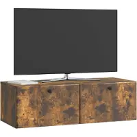 vidaXL Meuble TV mural 98 x 41 x 30 cm Chêne fumé