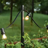 LumenXL Poteaux métalliques suspendus avec crochets - 45 cm - lot de 4 pour l'éclairage extérieur
