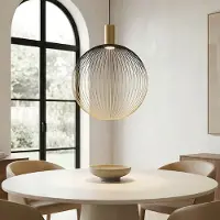 LumenXL Suspension Nobla en métal noir et doré Ø40 cm