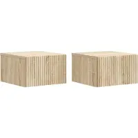 vidaXL Cabinet de chevet mural 2 pcs Chêne Sonoma 33 x 34,5 x 20 cm