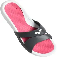 Arena Claquettes / Tongs 'Nina' gris foncé / blanc