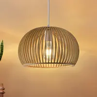 LumenXL Lampe suspendue rurale en bois naturel - Jakarta