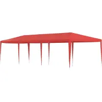 vidaXL Tente de réception rouge 900 x 300 x 255 cm en PE et acier