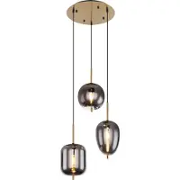 Globo Lighting Suspension dorée Blacky I 3 lumières
