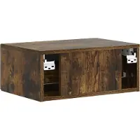 vidaXL Cabinet de chevet mural 2 pcs Chêne fumé 49 x 34,5 x 20 cm