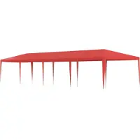 vidaXL Tente de réception rouge 1200 x 300 x 255 cm en PE et acier
