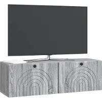 vidaXL Meuble TV mural , gris Sonoma, 98 x 31 x 30 cm