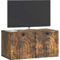 vidaXL Meuble TV mural en chêne fumé 59,5 x 31 x 30 cm