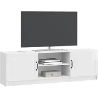 vidaXL Meuble TV , blanc brillant, 150 x 31 x 47 cm, aggloméré