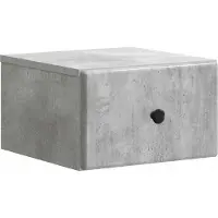 vidaXL Cabinet de chevet mural Gris béton 34,5 x 33 x 20 cm