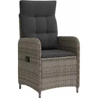 vidaXL Chaise de jardin réglable Gris et gris foncé