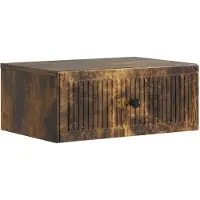 vidaXL Cabinet de chevet avec tiroir Chêne fumé 49 x 34,5 x 20 cm